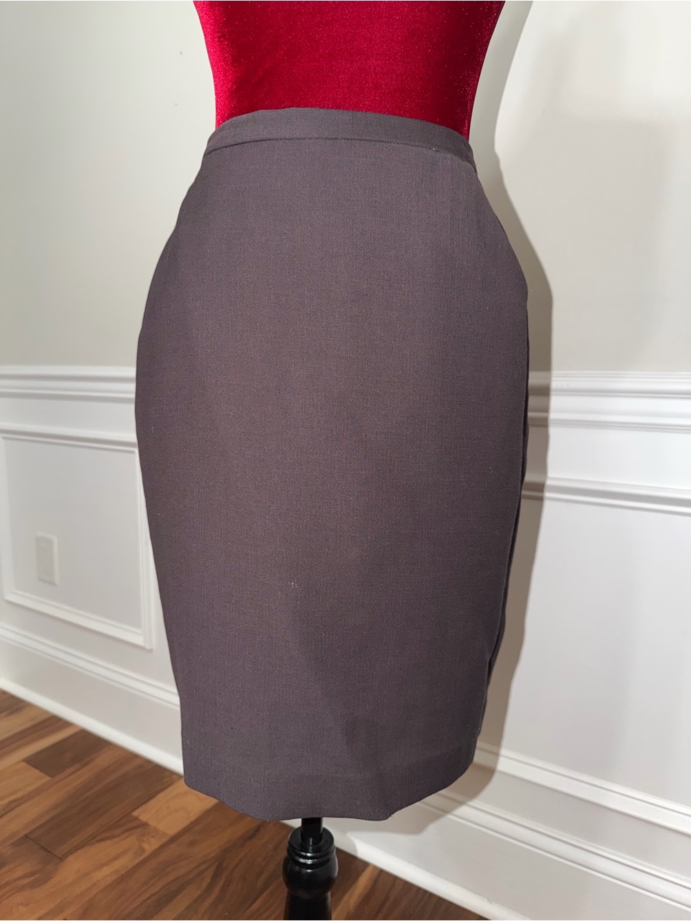Vintage Burberrys Wool Pencil Skirt Brown Made in USA Size 4P